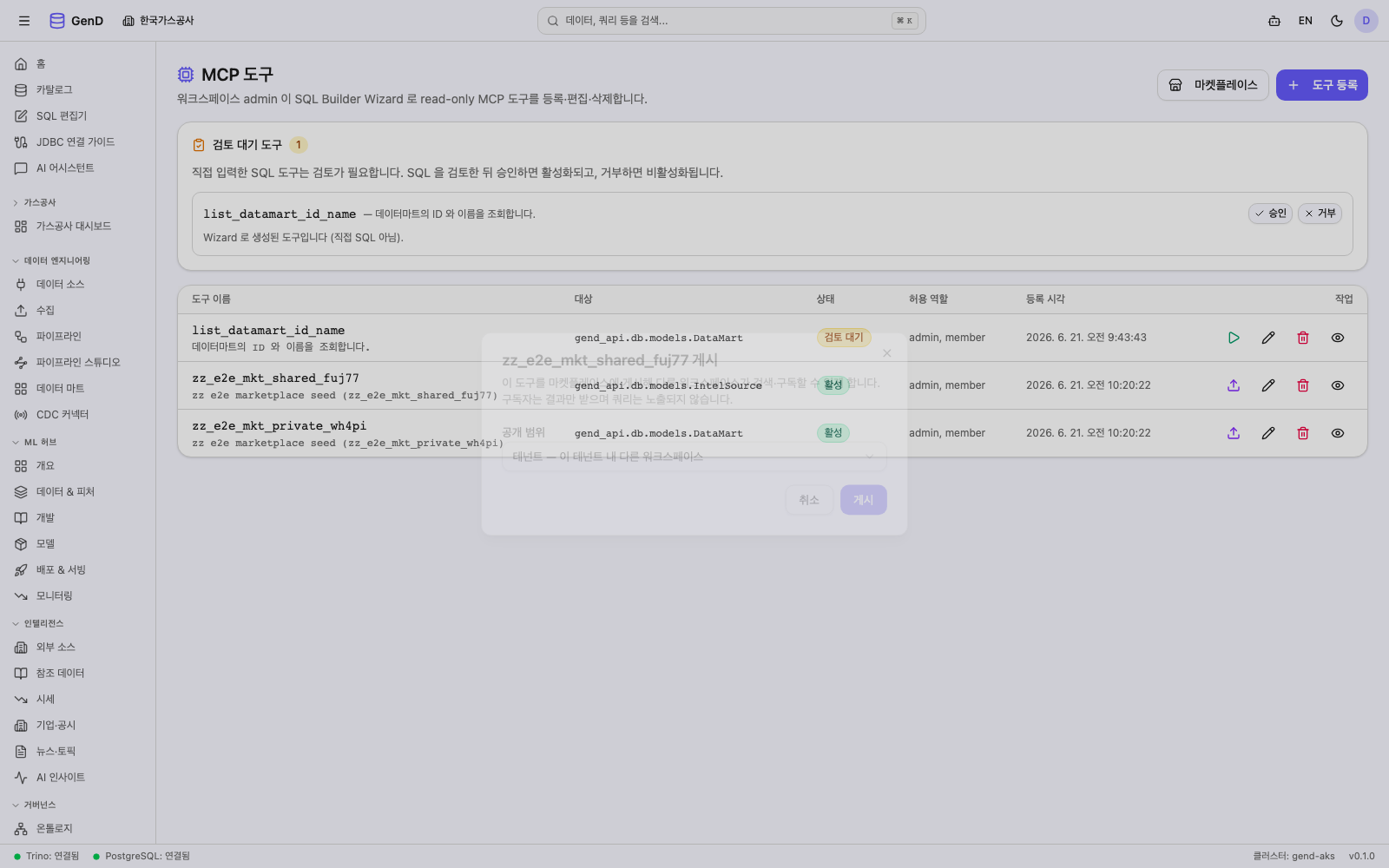 게시 대화상자 — 공개 범위 선택